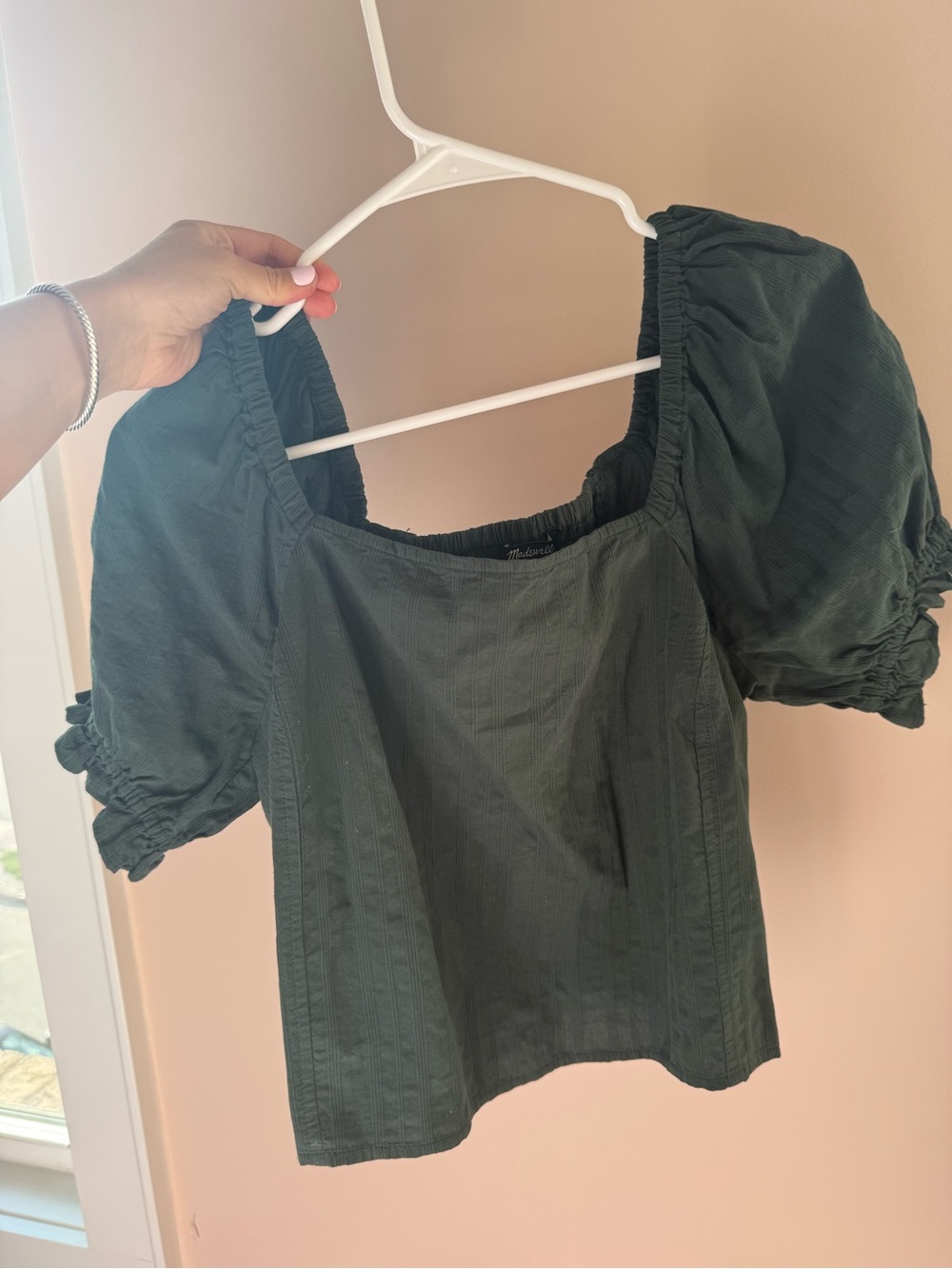 Madewell Hopewell Puff-Sleeve Crop Top In Stripe
Color Dark Palm - Picture 2 of 4